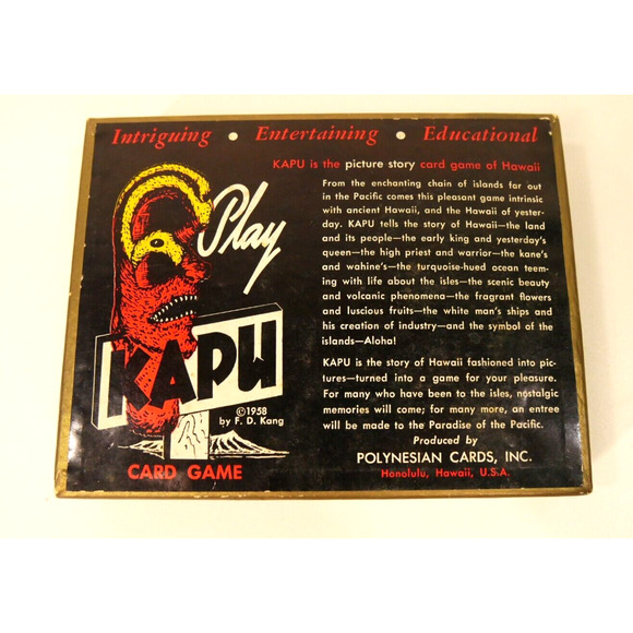 Polynesian Card Game KAPU History Hawaii Vintage 1958 Kitsch Tiki with Score Pad - Picture 1 of 11